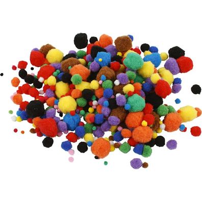 Pompons 150 Stück in versch. Farben sortiert