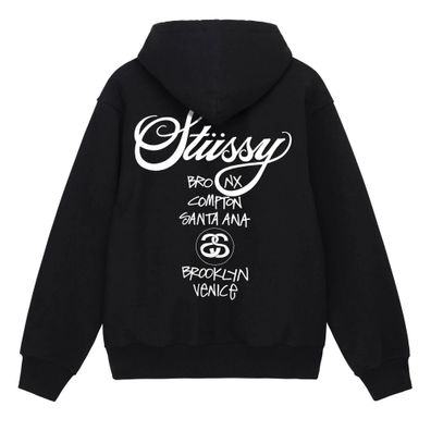 Herren Damen World Tour Hoodie Pullover Hoody Sweatshirt Kapuzenpullover Stussy