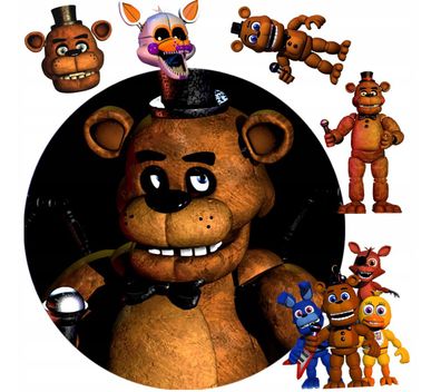 Robot Essbar Five Nights at Freddy´s Zuckermasse Tortenbild Tortenaufleger + 4 Muffin