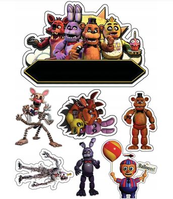 Five Nights at Freddy´s Essbar Robot Tortenaufleger Torte Geburstag Zuckermasse