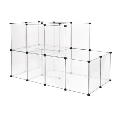 lionto Freilaufgehege aus Kunststoff über 2 Etagen, erweiterbar 147x75x92 cm