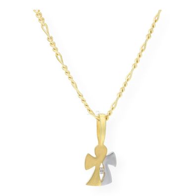 JuwelmaLux Anhänger 585/000 (14 Karat) Gold- und Weißgold Schutzengel mit Zirkonia JL
