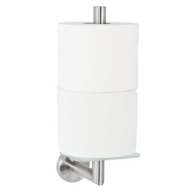 bremermann Bad-Serie PIAZZA - Toilettenpapierhalter mit Glasboden, aus Glas und Edels