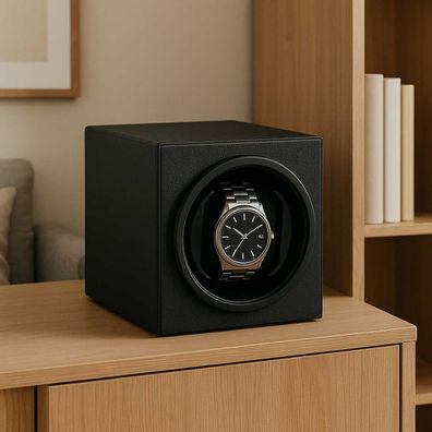 Uhrenbeweger aus Leder schwarz für eine Uhr (Batteriebetrieb) von Augusta