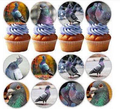 Taube Essbar 12 Muffin Zuckermasse Tortenbild Tortenaufleger