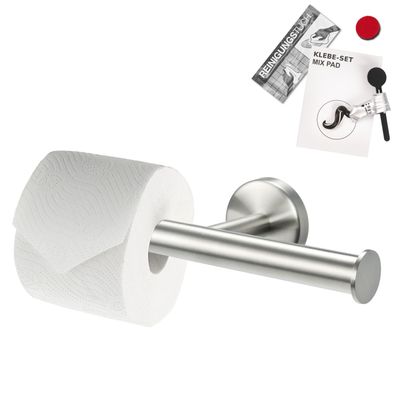 bremermann Bad-Serie PIAZZA - Toilettenpapierhalter 2in1 inkl. Klebeset, aus Edelstah
