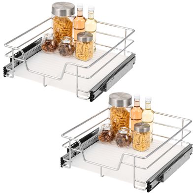 bremermann Teleskopschubladen 2er Set - für 50 cm Schrank, aus Metall (Chrom)