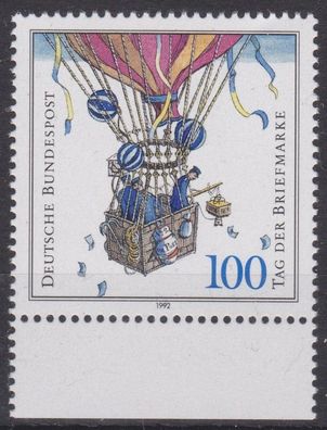 BRD 1992 postfrisch mit Unterrand Michel-Nr. 1638 Tag der Briefmarke