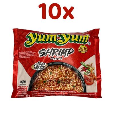 YumYum - Instatnudeln SHRIMP Flavour - Garnelengeschmack, 10x 60g