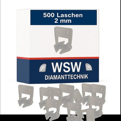 WSW Zuglaschen 2,0mm - 500 Stk. - Fliesen Nivelliersystem
