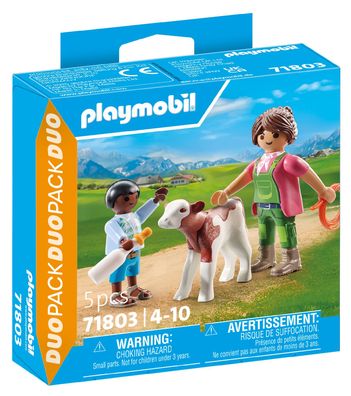 Playmobil® Duopack 71803 Bäuerin mit Kind und Kalb