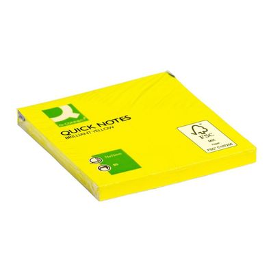 6x Q-Connect® KF10514 Haftnotizen Brilliant - 76 x 76 mm, gelb