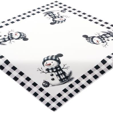 Tischdecke Weihnachten 85x85 Schneemann Mitteldecke Winter Weihnachtstischdecke