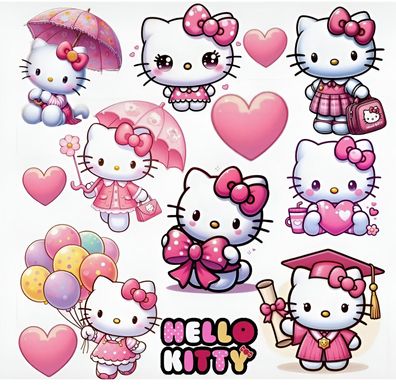 Hello Kitty Essbar Kitty Tortenaufleger Torte Geburstag Zuckermasse + NAME