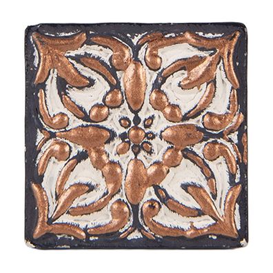 Clayre & Eef Türknauf 4 cm Kupferfarbig Kunststoff Blume (Gr. 4x3x4 cm / S3 cm)