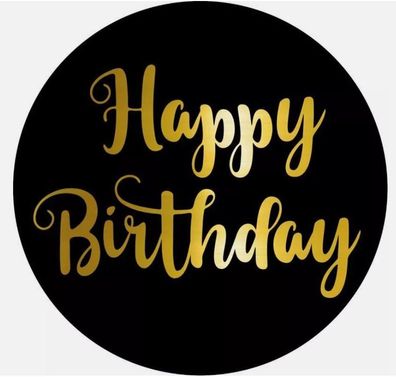 Happy Birthday Essbar Zuckermasse Tortenbild Tortenaufleger + 4 Muffin