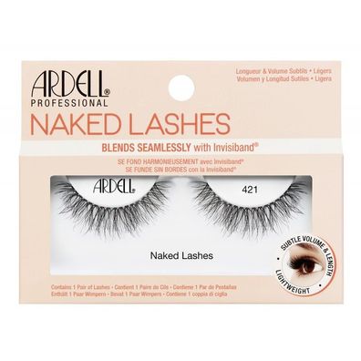 Ardell Naked Lashes 421 Schwarz - Dezente Künstliche Wimpern für Natürlichen Loo