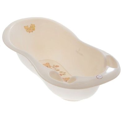 Anatomische Badewanne mit Ablauf 102 cm LUX Medvidek beige