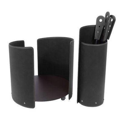 Alycad Designer Kaminbesteckset und Holzkorb Schwarz