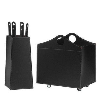 Bocad Designer Kaminbesteckset und Holzkorb Schwarz