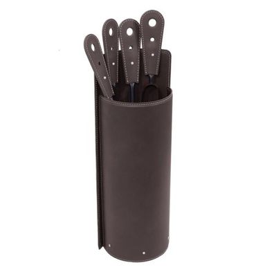 Alery Designer Kaminbesteckset Dunkel Braun