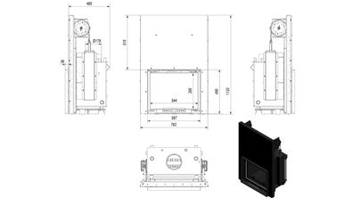 Wasserführender Kamineinsatz KRATKI MAJA 8 kW Ø 180 mit Schiebetür