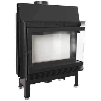 Kamineinsatz aus Stahl KRATKI BLANKA rechts 11 kW Ø 180