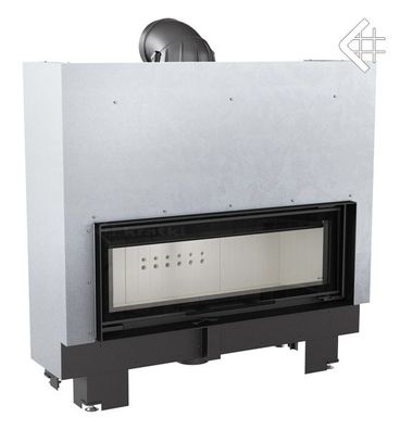 Kamineinsatz aus Stahl KRATKI MB100 14 kW Ø 200 mit Schiebetür
