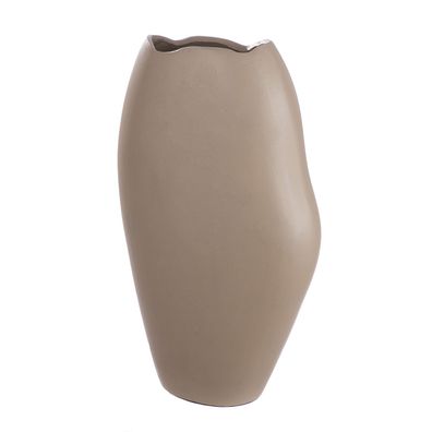 Gilde Vase, "Helena", Aluminium, beige, braun, VE 1, L. 8 cm, B. 21 cm, H. 33 cm