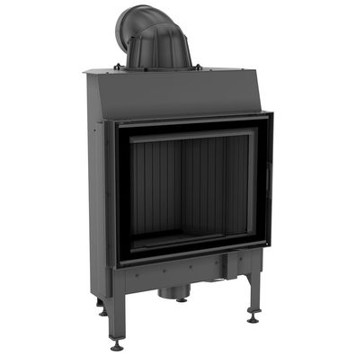 Kamineinsatz aus Stahl KRATKI NADIA 10 kW Ø 200 schwarz Verkleidung