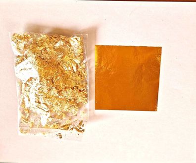 Imitiertes Blattgold/2 Gramm Goldflocken + 10 Blatt Blattgold(BG16092515)