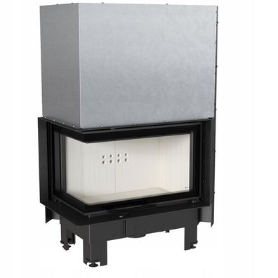 Kamineinsatz aus Stahl KRATKI MBM links 10 kW Ø 200 mit Schiebetür mit Türfeder