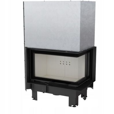 Kamineinsatz aus Stahl KRATKI MBM rechts 10 kW Ø 200 mit Schiebetür mit Türfeder