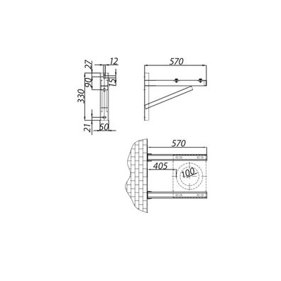 ADAM GAS Schornsteinstütze Länge 570mm