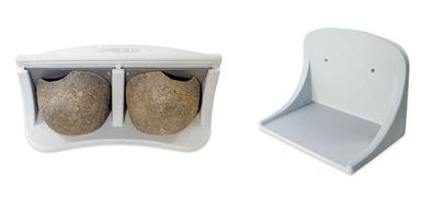 Naturschutzprodukt Mehlschwalben-Fassadennest Typ 11 mit 2 Nestern im Set mit Kotbret