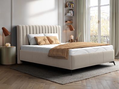 Polsterbett Morris mit Bettkasten Doppelbett mit Leistenlattenrost Bett M24