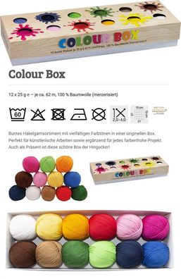 Kartopu Colour Box 12 x 25g Baumwollgarn-Packung zum stricken häkeln basteln