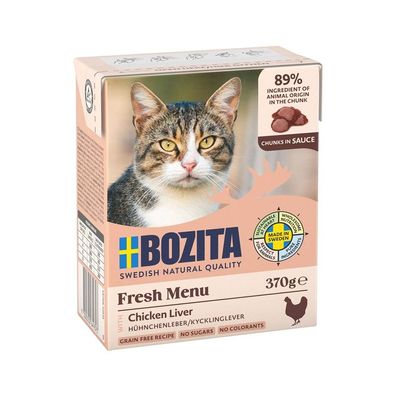 Bozita Cat Fresh Menü Häppchen in Sauce mit Hühnchenleber 6 x 370g