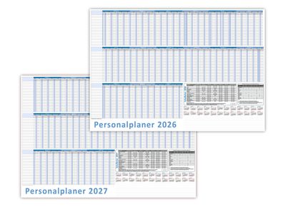 Urlaubsplaner Personalplaner 2026 + 2027 DIN B1 Format (1000 x 700mm)