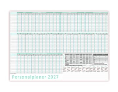 Urlaubsplaner/Personalplaner DIN B1 2027 nass abwischbar