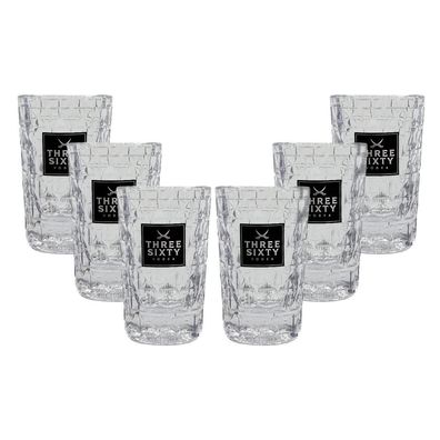 Three Sixty Shotgläser 6er-Set – 2 cl geeicht – Hartplastik
