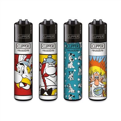 Clipper Reibradfeuerzeuge Asterix & Obelix - 4 Stück