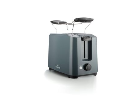 LENTZ 2-Scheiben Toaster 700 Watt Toastautomat mit Brötchenaufsatz GRAU 74221