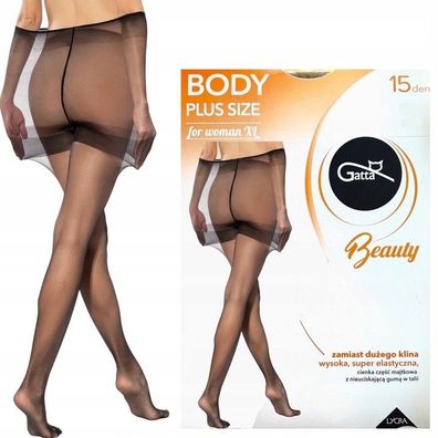 Gatta Body Plus Size Strumpfhose 15 DEN für Damen mit großzügigen Formen Größe L-XXL