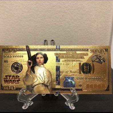 Sammelschein Goldfolie Banknote Star Wars - Princess Leia - (SW1609256)