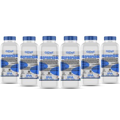 GiDeli Isopropanol 70% 6 x 1 Liter Reiniger Hochprozentiger Isopropylalkohol IPA