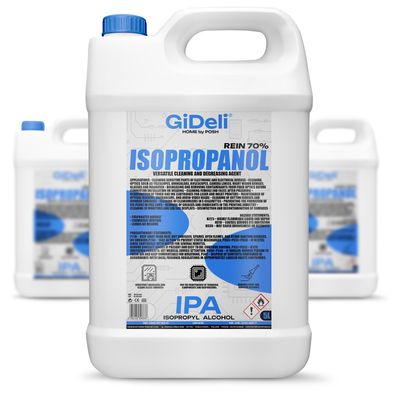GiDeli Isopropanol 70% 3 x 5L Liter Reiniger Hochprozentiger Isopropylalkohol IPA