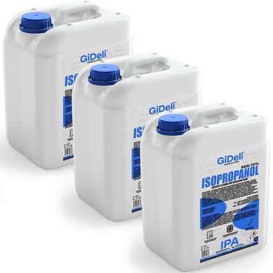 GiDeli Isopropanol 70% 3 x 10 Liter Reiniger Hochprozentiger Isopropylalkohol IPA