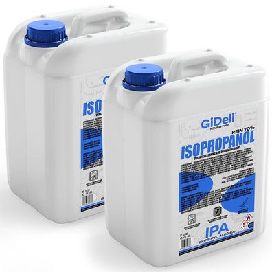 GiDeli Isopropanol 70% 2 x 10 Liter Reiniger Hochprozentiger Isopropylalkohol IPA