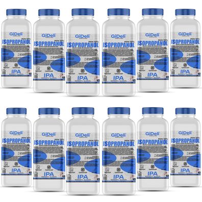 GiDeli Isopropanol 70% 12 x 1 Liter Reiniger Hochprozentiger Isopropylalkohol IPA